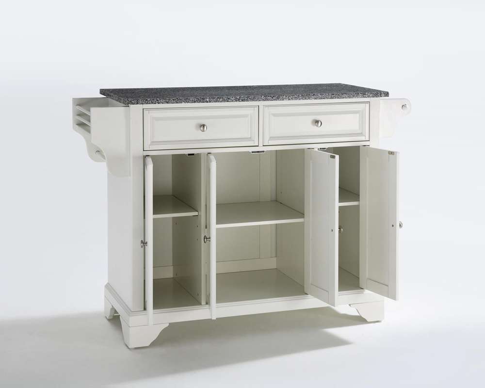 Crosley Furniture - LaFayette Solid Granite Top Kitchen Island in White Finish - KF30003BWH veiw 3