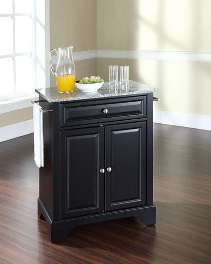 Crosley Furniture - LaFayette Solid Granite Top Portable Kitchen Island in Black Finish - KF30023BBK veiw 2