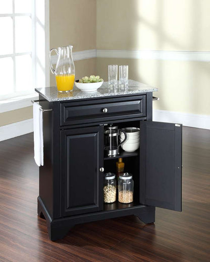 Crosley Furniture - LaFayette Solid Granite Top Portable Kitchen Island in Black Finish - KF30023BBK veiw 3