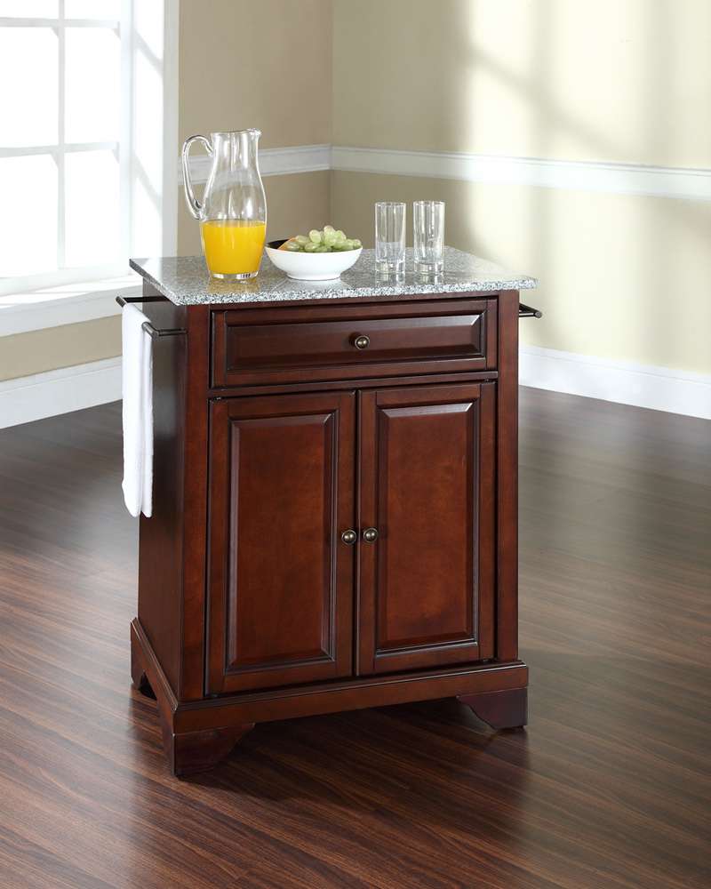 Crosley Furniture - LaFayette Solid Granite Top Portable Kitchen Island in Vintage Mahogany Finish - KF30023BMA veiw 2