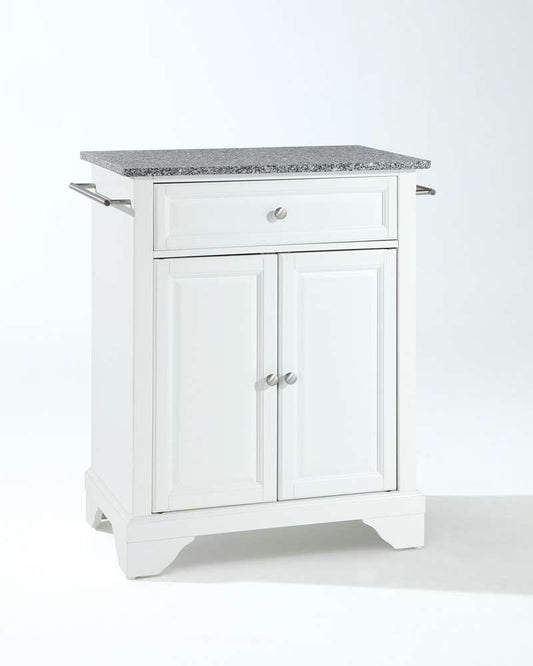 Crosley Furniture - LaFayette Solid Granite Top Portable Kitchen Island in White Finish - KF30023BWH view 1