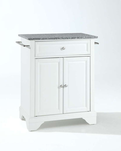 Crosley Furniture - LaFayette Solid Granite Top Portable Kitchen Island in White Finish - KF30023BWH veiw 1