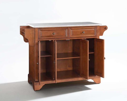 Crosley Furniture - LaFayette Stainless Steel Top Kitchen Island in Classic Cherry Finish - KF30002BCH veiw 2