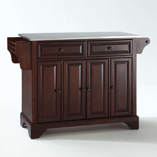 Crosley Furniture - LaFayette Stainless Steel Top Kitchen Island in Vintage Mahogany Finish - KF30002BMA view 1