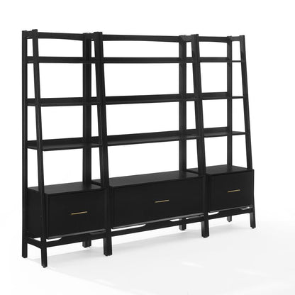 Crosley Furniture - Landon 3-Piece Etagere Bookcase Set - Large Etagere & 2 Small Etageres - KF13040MB view 1