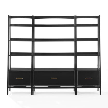 Crosley Furniture - Landon 3-Piece Etagere Bookcase Set - Large Etagere & 2 Small Etageres - KF13040MB view 2