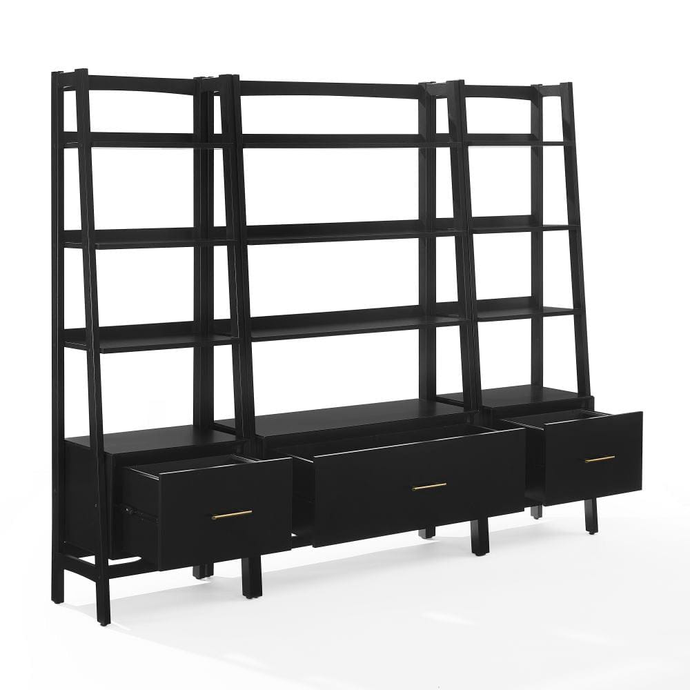 Crosley Furniture - Landon 3-Piece Etagere Bookcase Set - Large Etagere & 2 Small Etageres - KF13040MB view 5