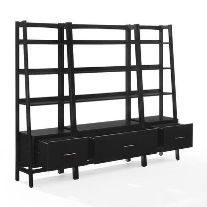 Crosley Furniture - Landon 3-Piece Etagere Bookcase Set - Large Etagere & 2 Small Etageres - KF13040MB view 5