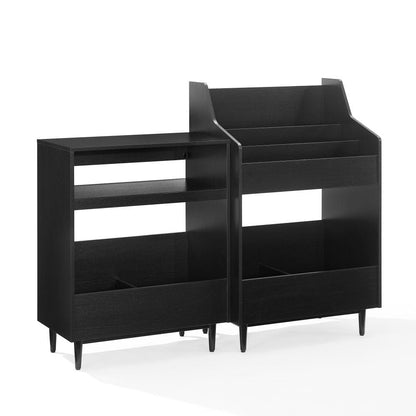 Crosley Furniture - Liam 2-Piece Record Player Stand And Vinyl Storage Set - Record Player Stand & Record Storage Stand - KF13123BK view 1