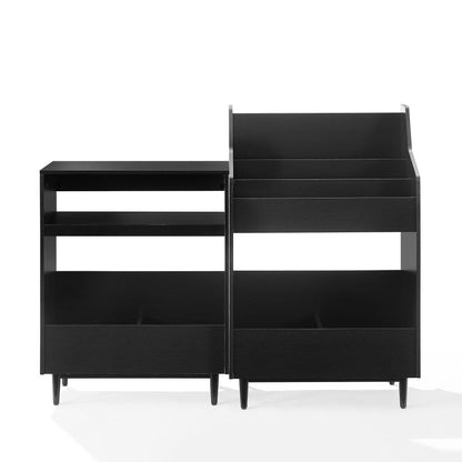 Crosley Furniture - Liam 2-Piece Record Player Stand And Vinyl Storage Set - Record Player Stand & Record Storage Stand - KF13123BK view 4