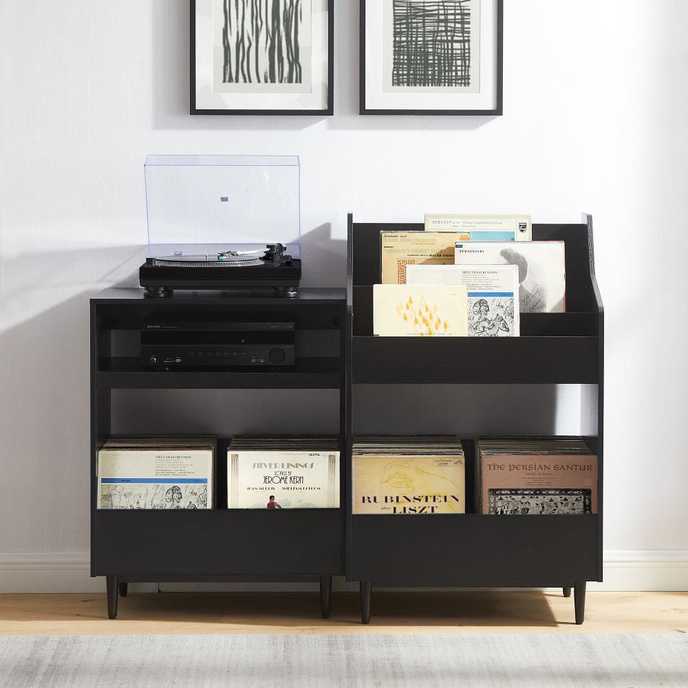 Crosley Furniture - Liam 2-Piece Record Player Stand And Vinyl Storage Set - Record Player Stand & Record Storage Stand - KF13123BK view 7