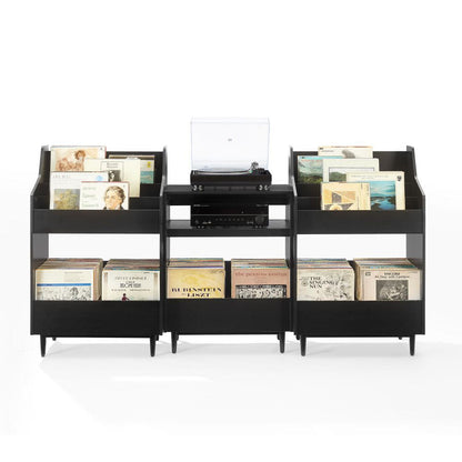 Crosley Furniture - Liam 3-Piece Record Player Stand And Vinyl Storage Set - Record Player Stand & 2 Record Storage Stands - KF13124BK view 5