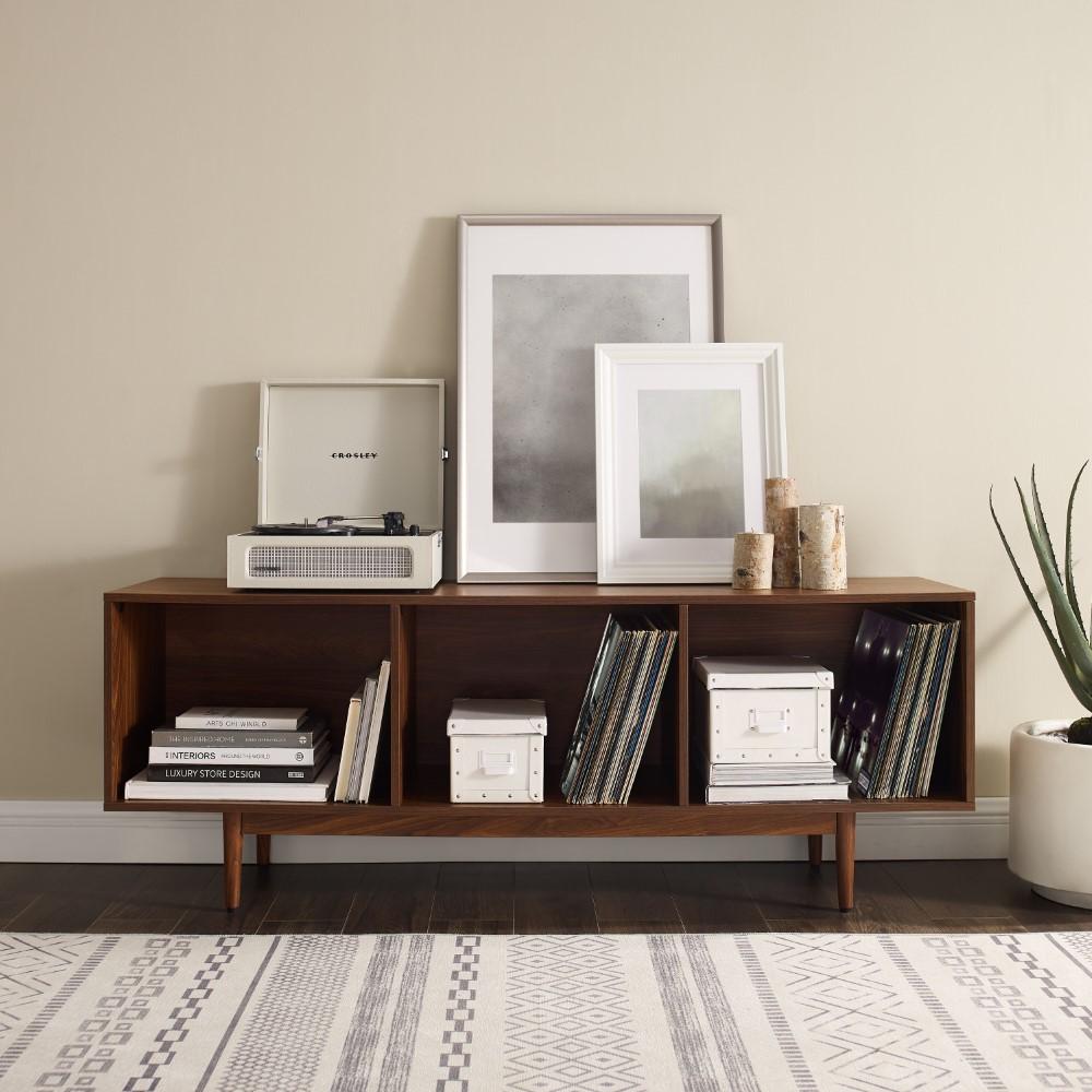 Crosley Furniture - Liam Large Record Storage Console Cabinet Walnut - CF1115-WA veiw 5