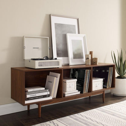 Crosley Furniture - Liam Large Record Storage Console Cabinet Walnut - CF1115-WA veiw 6