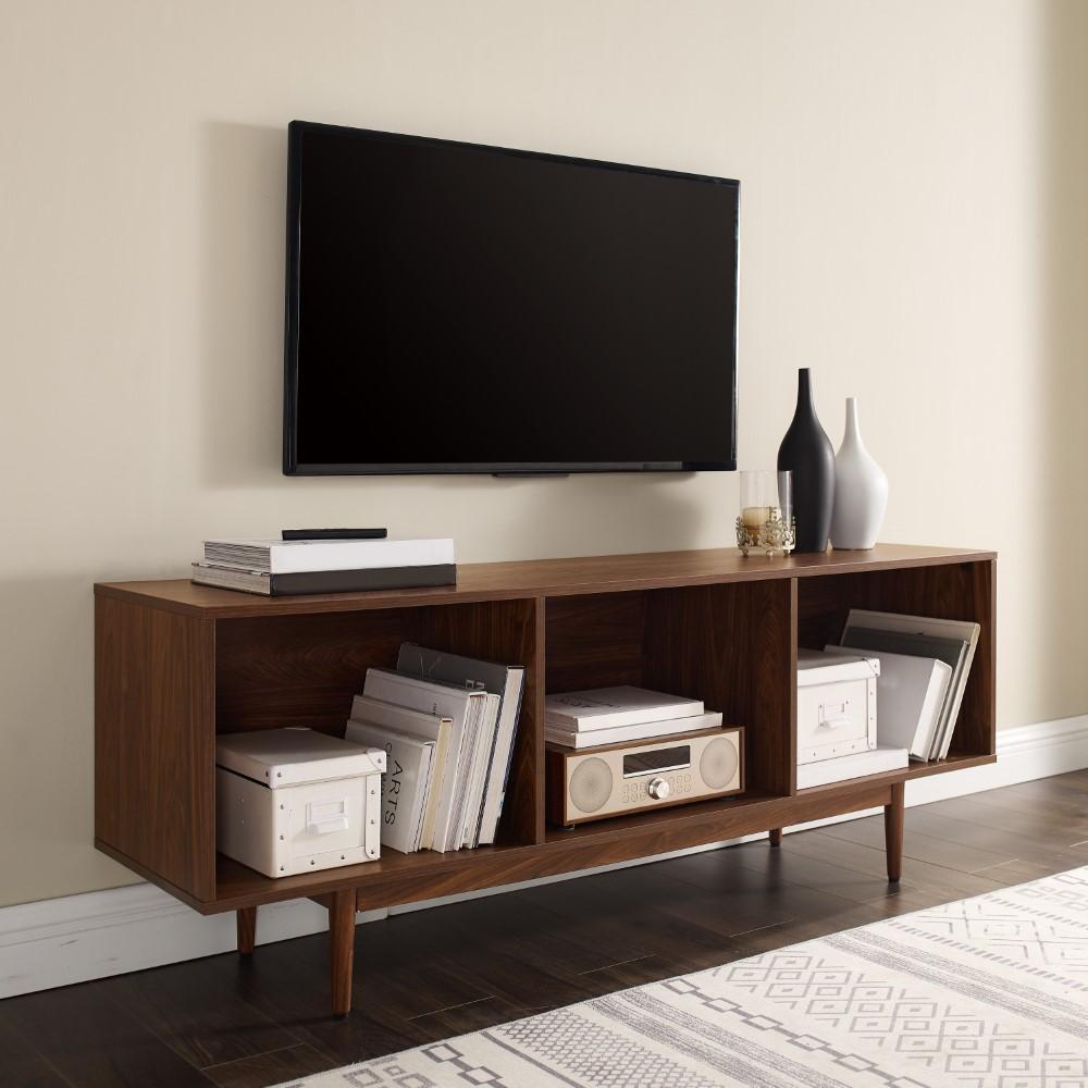 Crosley Furniture - Liam Large Record Storage Console Cabinet Walnut - CF1115-WA veiw 7