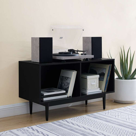 Crosley Furniture - Liam Medium Record Storage Console Cabinet Black - CF1116-BK veiw 1
