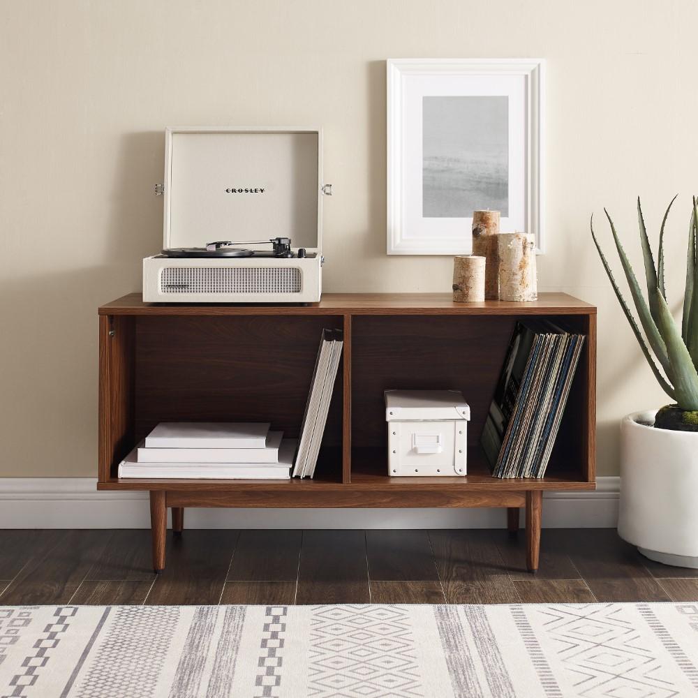 Crosley Furniture - Liam Medium Record Storage Console Cabinet Walnut - CF1116-WA veiw 5