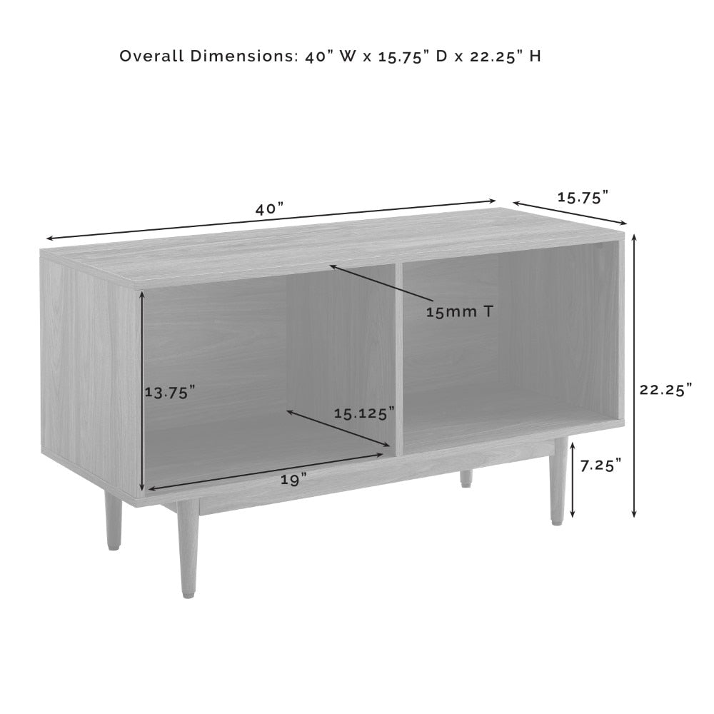 Crosley Furniture - Liam Medium Record Storage Console Cabinet Walnut - CF1116-WA veiw 8