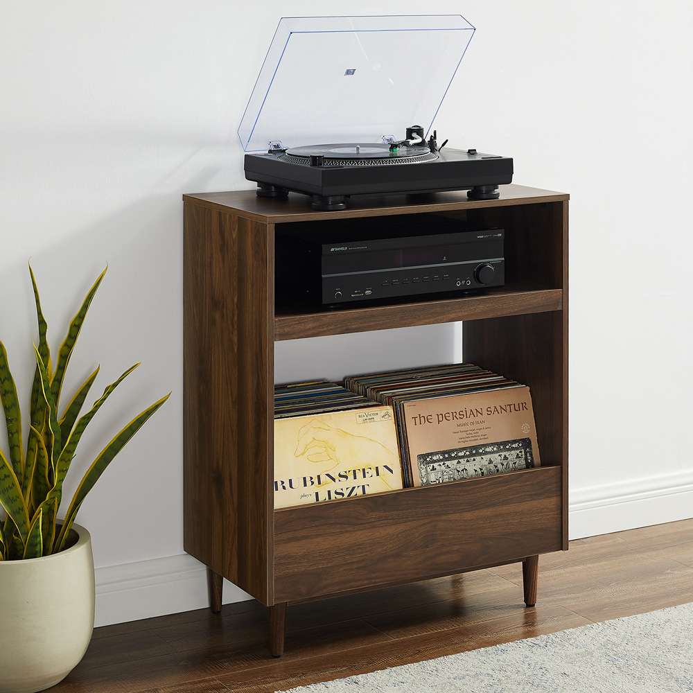 Crosley Furniture - Liam Record Player Stand Walnut - CF1125-WA veiw 2