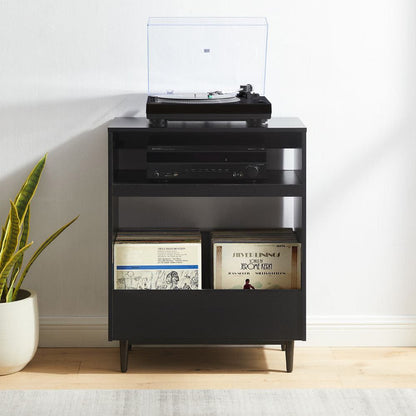 Crosley Furniture - Liam Record Player Stand With Vinyl Storage - CF1125-BK view 0