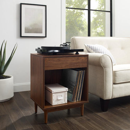 Crosley Furniture - Liam Record Storage End Table Walnut - CF1117-WA veiw 8