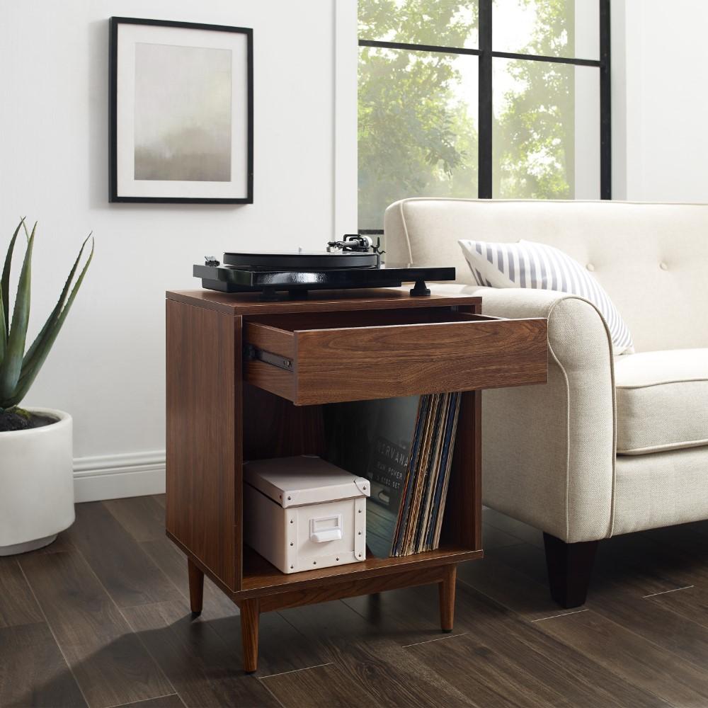Crosley Furniture - Liam Record Storage End Table Walnut - CF1117-WA veiw 9