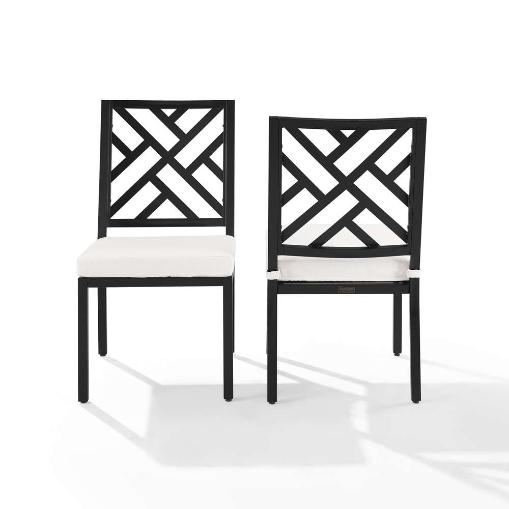 Crosley Furniture - Locke 2Pc Outdoor Dining Chair Set Creme/Matte Black - 2 Chairs - KO60050MB-CR_CLOSEOUT veiw 6