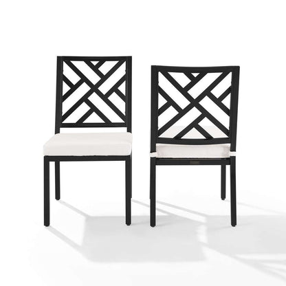 Crosley Furniture - Locke 2Pc Outdoor Dining Chair Set Creme/Matte Black - 2 Chairs - KO60050MB-CR_CLOSEOUT veiw 6