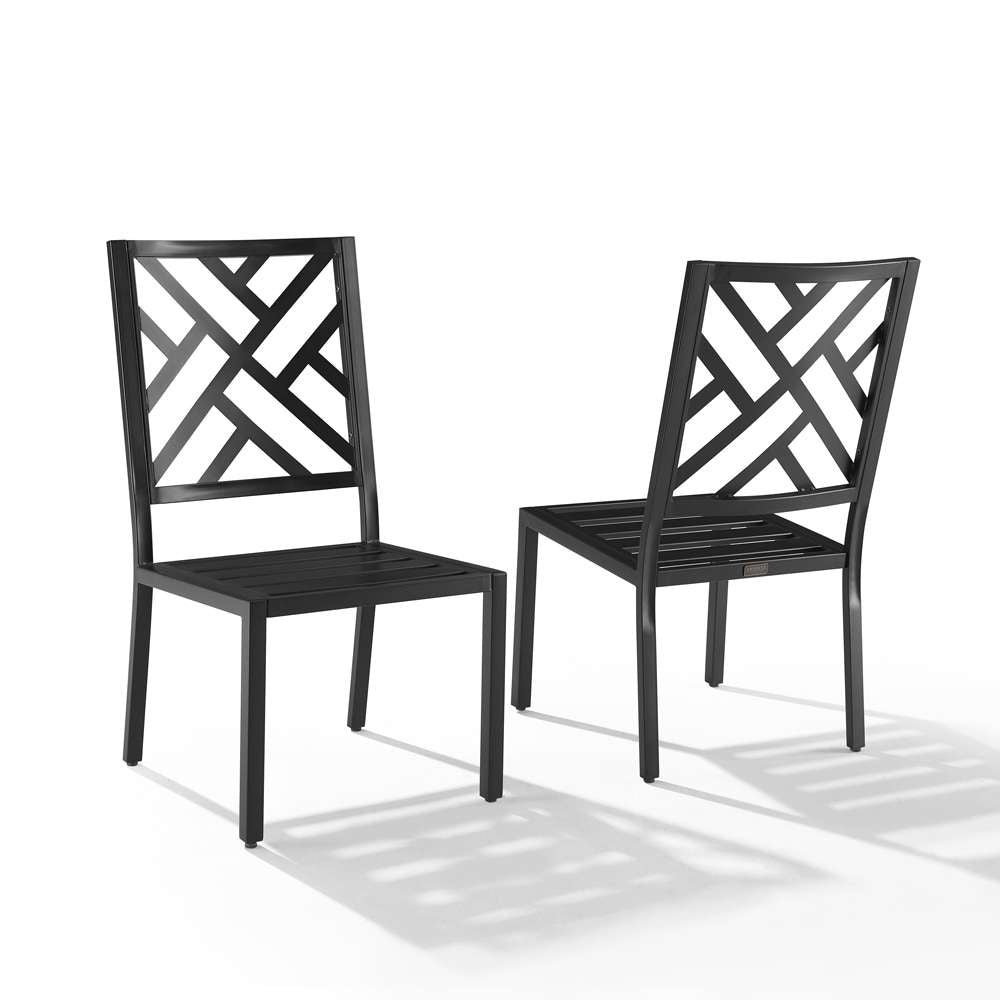 Crosley Furniture - Locke 2Pc Outdoor Dining Chair Set Creme/Matte Black - 2 Chairs - KO60050MB-CR_CLOSEOUT veiw 7