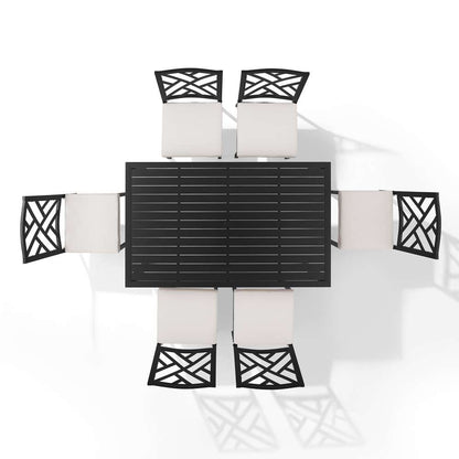 Crosley Furniture - Locke 7Pc Outdoor Dining Set Creme/Matte Black - Table & 6 Chairs - KO60052MB-CR_CLOSEOUT veiw 7