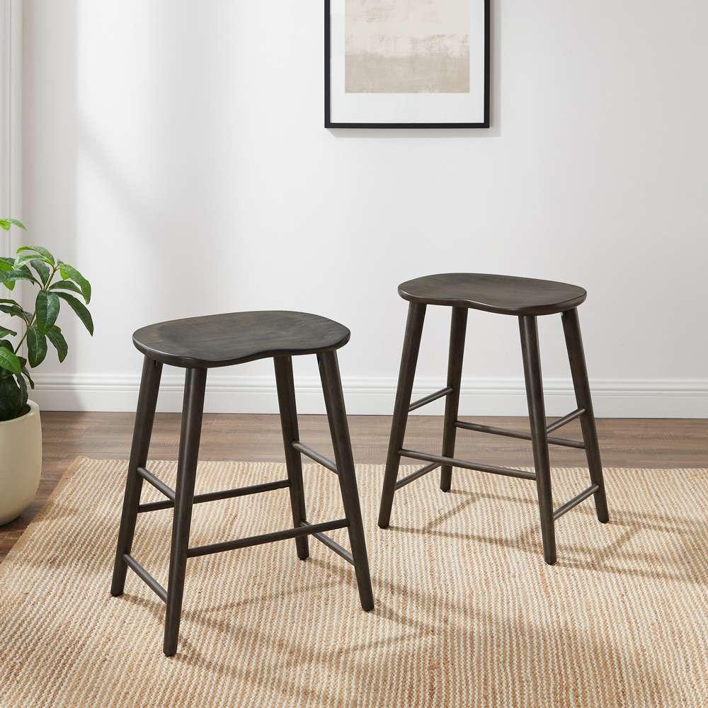 Crosley Furniture - Maddox 2-Piece Counter Height Bar Stool Set Slate - 2 Stools - CF522324-SL veiw 3
