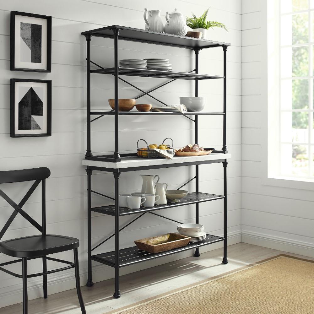 Crosley Furniture - Madeleine Bakers Rack Matte Black - Console & Hutch - KF13030MB veiw 5
