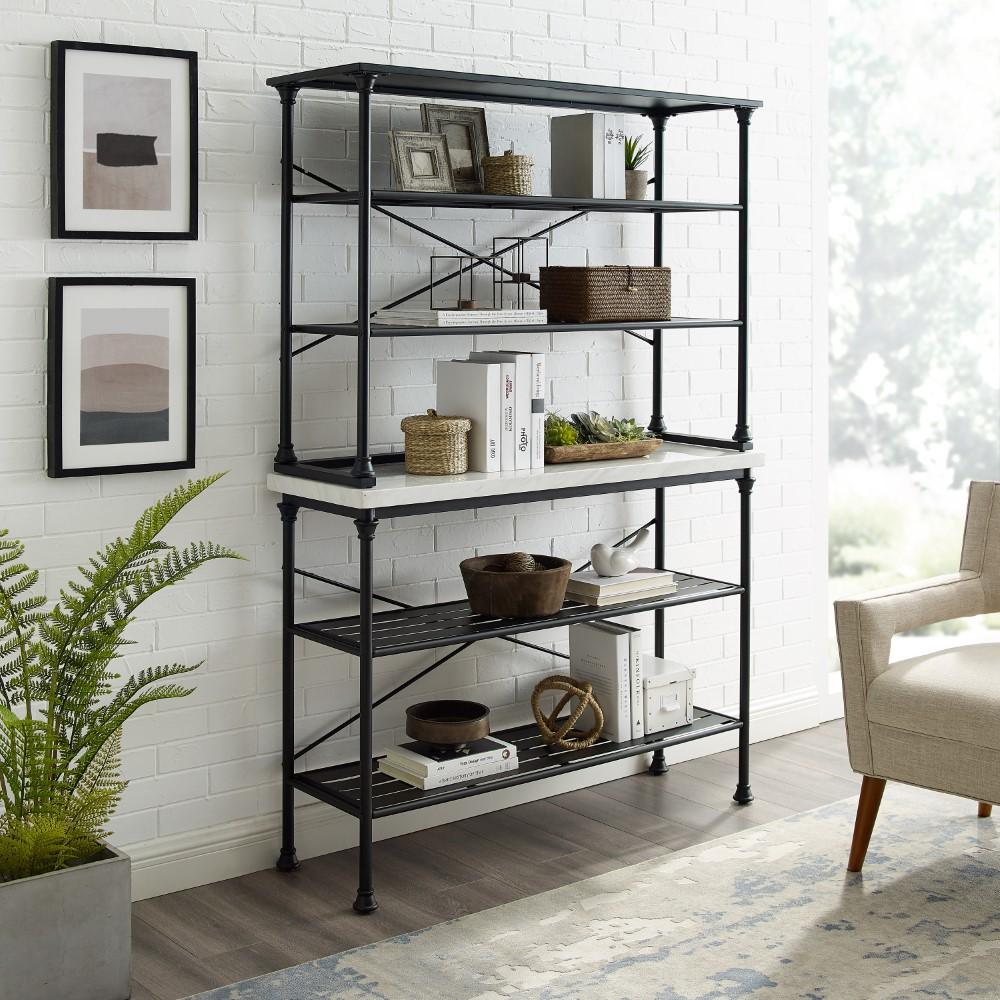 Crosley Furniture - Madeleine Bakers Rack Matte Black - Console & Hutch - KF13030MB veiw 7