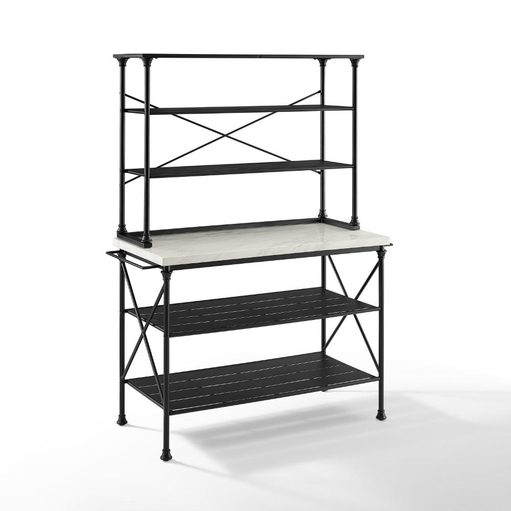 Crosley Furniture - Madeleine Kitchen Island & Hutch Matte Black - Island & Hutch - KF13031MB veiw 1