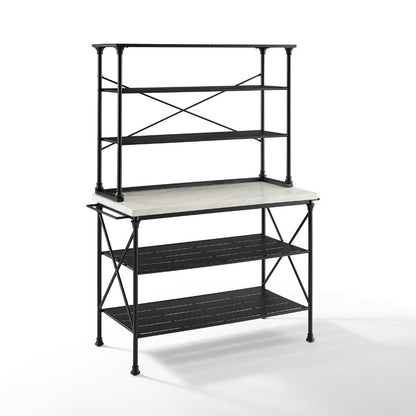 Crosley Furniture - Madeleine Kitchen Island & Hutch Matte Black - Island & Hutch - KF13031MB veiw 1