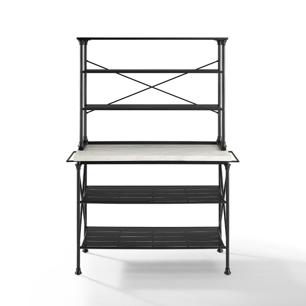 Crosley Furniture - Madeleine Kitchen Island & Hutch Matte Black - Island & Hutch - KF13031MB veiw 2