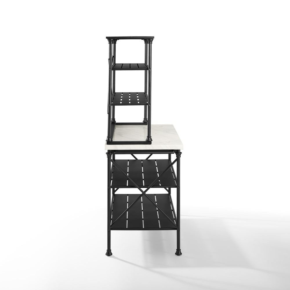 Crosley Furniture - Madeleine Kitchen Island & Hutch Matte Black - Island & Hutch - KF13031MB veiw 3