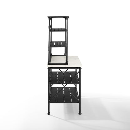 Crosley Furniture - Madeleine Kitchen Island & Hutch Matte Black - Island & Hutch - KF13031MB veiw 3