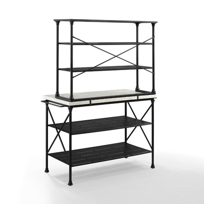 Crosley Furniture - Madeleine Kitchen Island & Hutch Matte Black - Island & Hutch - KF13031MB veiw 4