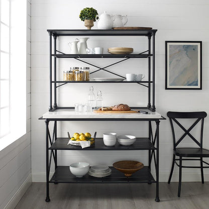Crosley Furniture - Madeleine Kitchen Island & Hutch Matte Black - Island & Hutch - KF13031MB veiw 6