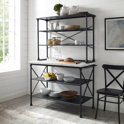 Crosley Furniture - Madeleine Kitchen Island & Hutch Matte Black - Island & Hutch - KF13031MB veiw 7