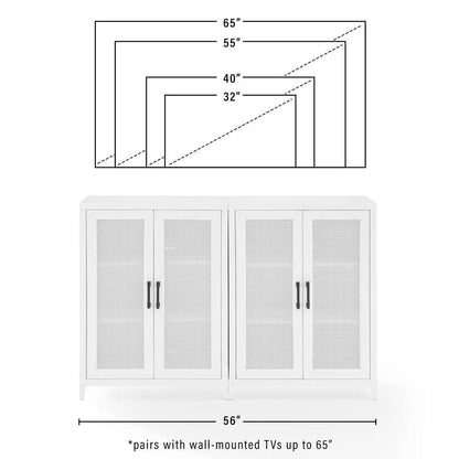 Crosley Furniture Milo 2Pc Media Storage Cabinet Set White - 2 Storage Pantries - KF13131WH veiw 5