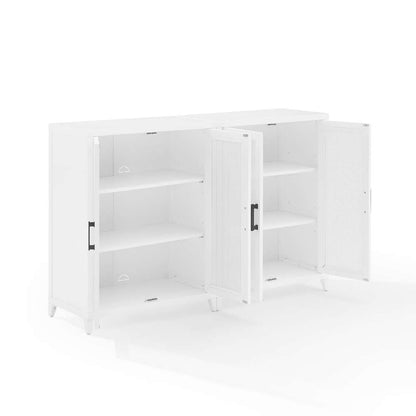 Crosley Furniture Milo 2Pc Media Storage Cabinet Set White - 2 Storage Pantries - KF13131WH veiw 9