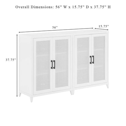 Crosley Furniture Milo 2Pc Media Storage Cabinet Set White - 2 Storage Pantries - KF13131WH veiw 11