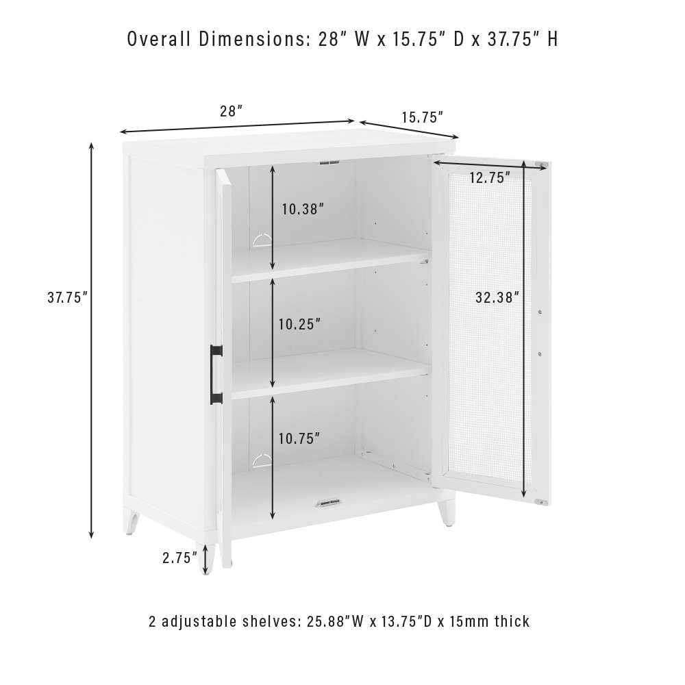 Crosley Furniture Milo 2Pc Media Storage Cabinet Set White - 2 Storage Pantries - KF13131WH veiw 12