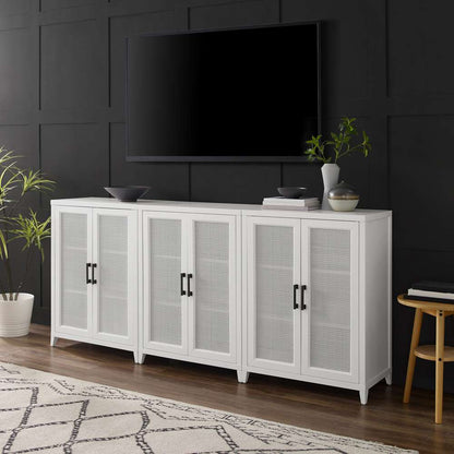 Crosley Furniture Milo 3Pc Media Storage Cabinet Set White - 3 Storage Pantries - KF13132WH veiw 1