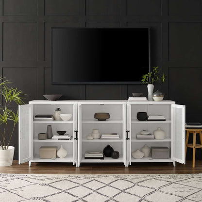 Crosley Furniture Milo 3Pc Media Storage Cabinet Set White - 3 Storage Pantries - KF13132WH veiw 3