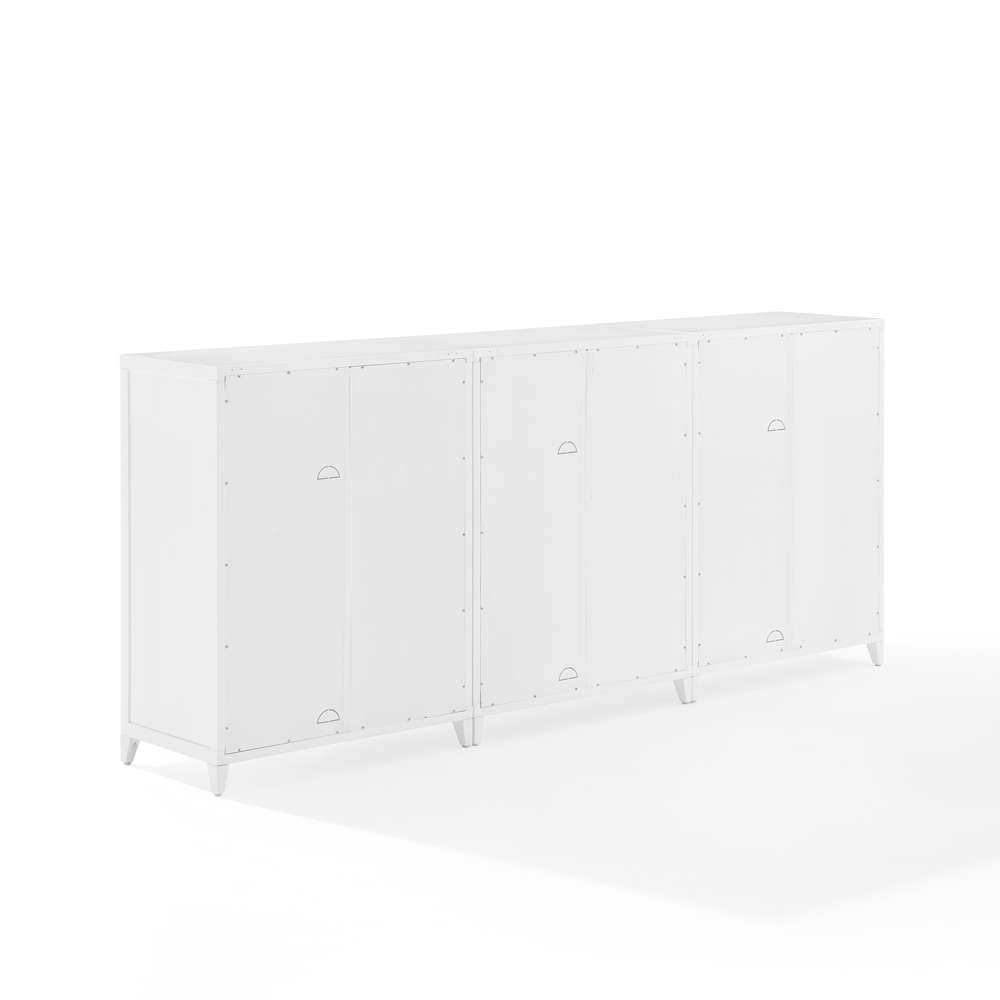 Crosley Furniture Milo 3Pc Media Storage Cabinet Set White - 3 Storage Pantries - KF13132WH veiw 10