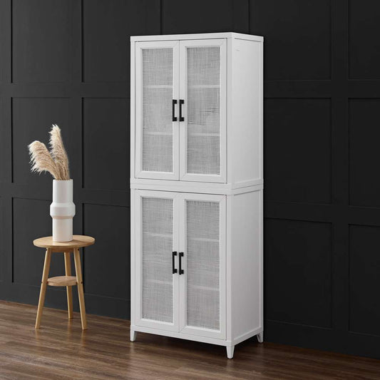 Crosley Furniture Milo Tall Storage Pantry White - 2 Stackable Pantries - KF33025WH veiw 1