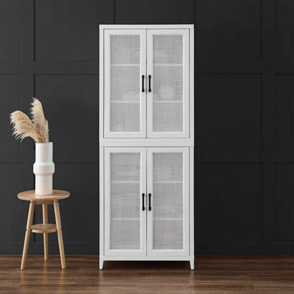Crosley Furniture Milo Tall Storage Pantry White - 2 Stackable Pantries - KF33025WH veiw 2